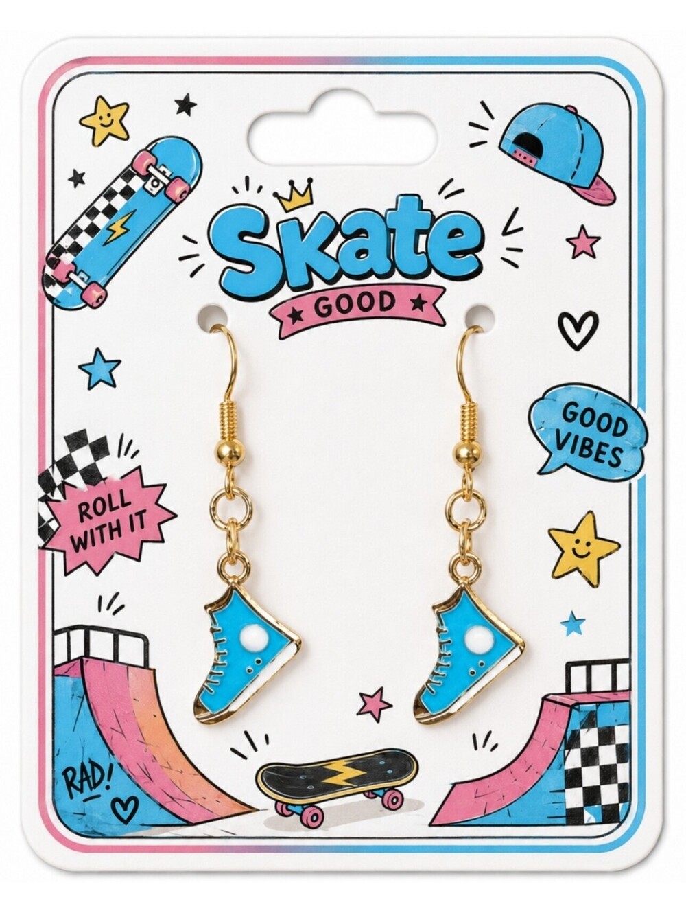 Converse Style Fun Skateboard Hugh Top Sneaker Earrings